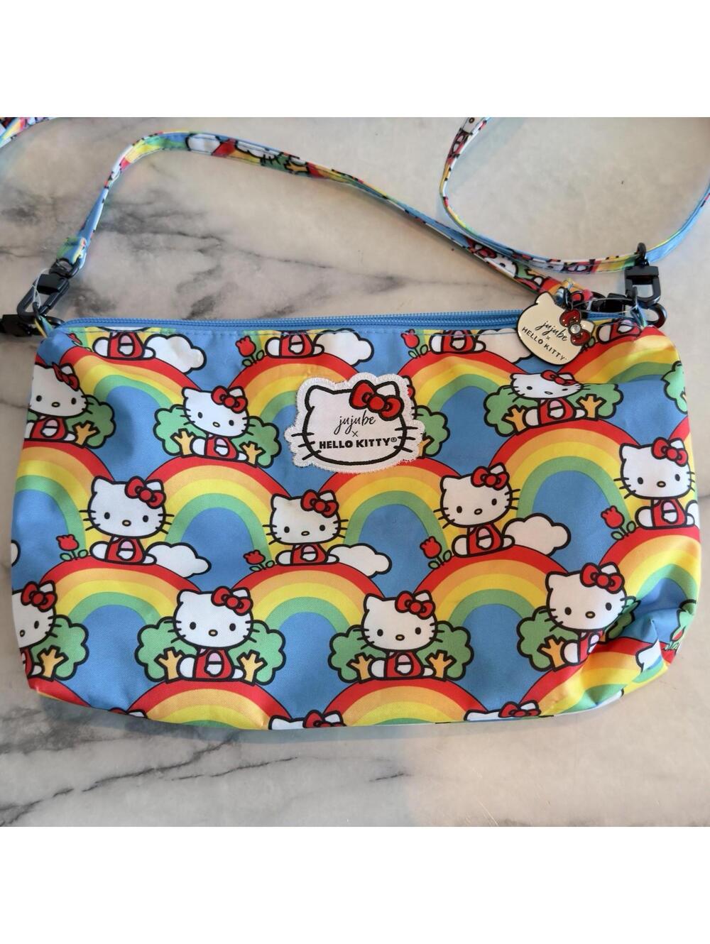 Sanrio X Jujube Hello Kitty Rainbow Multi Way Handbag Crossbody Be Quick 11x7" - Picture 2 of 7